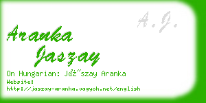 aranka jaszay business card